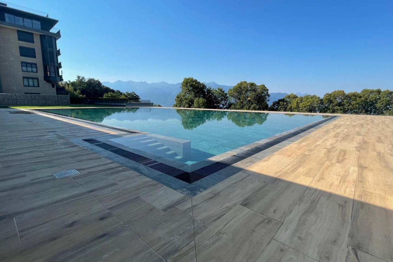 Les Terrasses De Lavaux 1 - Appartement De Luxe Avec Vue Panoramique Et Piscine Puidoux Buitenkant foto